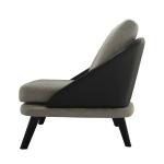 Black Pu Leather OEM Wooden Leg 1 Seater Sofa 76x92x80cm sofa chair