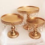 8 Inch Diameter Gold Dessert Trays , Rustproof Cupcake Display Tray