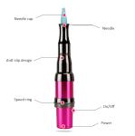Rose Red Semi Permanent Makeup Rotary Pen Tattoo Machine With Double Pins For