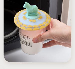 Wholesale Silicone Dustproof Cup Lid Cartoon Glass Cup Lid Reusable Dustproof Mug Coffee Cup Food Grade Silicone Cup Lid from china suppliers