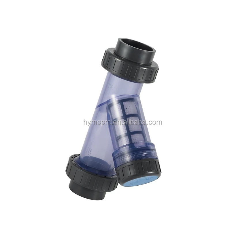 Industry 1 Inch Transparent PVC Y-Strainer with Socket/Thread Connection and Handle