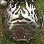31 Inch Corten Steel Fire Pits Garden Decor Metal Sphere Fire Pit ISO