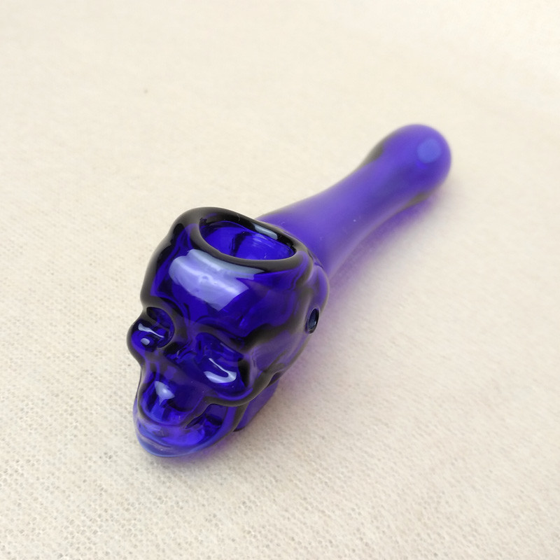 Thick Skull Glass Hand Pipe Tobacco Tube 3.93 Inch Creative Style