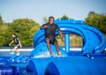 0.9mm Plato PVC Tarpaulin Giant Inflatable Water Parks , Wave Island Aqua Sport