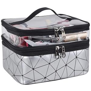 Wholesale Women PU Leather Travel Cosmetic Bags With Brush Holder from china suppliers