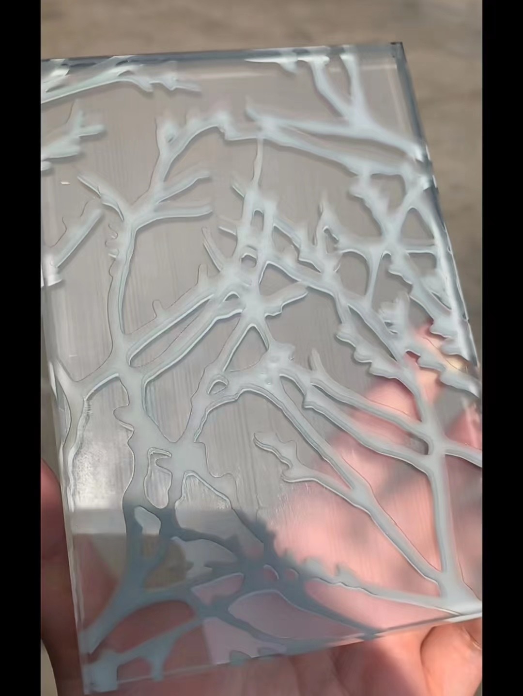 Acid Etched Frost Art Tempered Glass SGCC OEM Ultra Clear