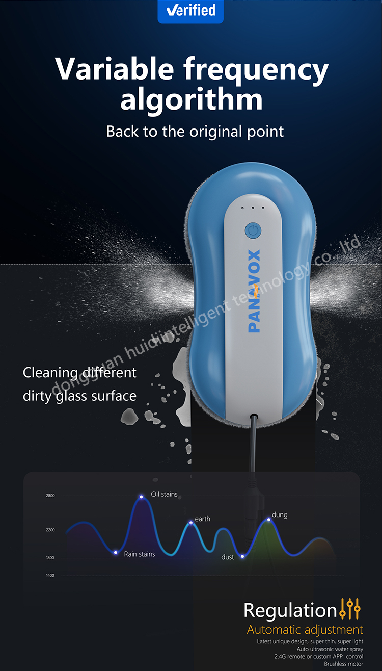 65dB Noise RN2-02 Remote Control Window Cleaner for Indoor and Outdoor Glass Surfaces