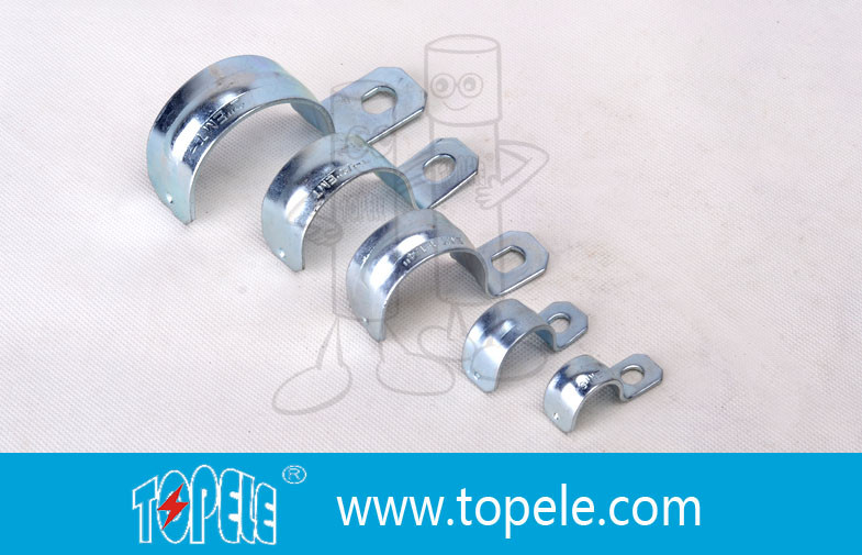 Galvanized 1 Inch EMT Conduit Fittings , One Hole EMT Conduit Strap