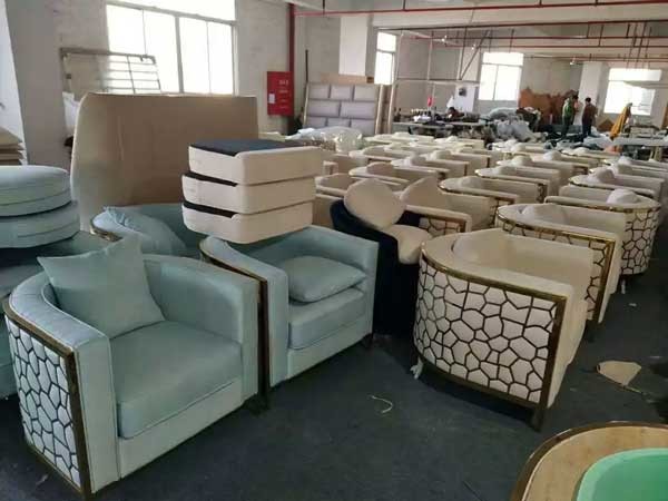 Luxury Gold Stainless Steel Lovest Sofas Sectionals Club Sofa Set Furniture