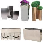 Smooth Surface Decorative Metal Flower Pots High Durability Stainless Steel
