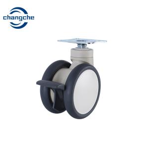 Wholesale TPR Hospital Bed Caster Wheels 4 Inch Twin Wheels Medical Castors With Brake from china suppliers