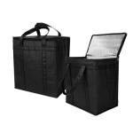 Black Reusable Insulated Grocery Shopping Bags For Food Transport Storage
