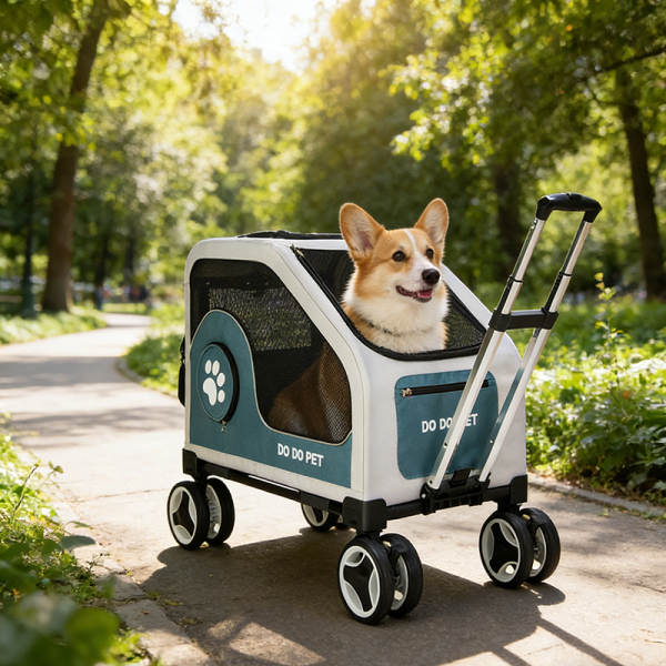 Terrain Pet Stroller Foldable Detachable Washable Comfortable Multi-Pet Travel Stroller B2B Wholesale