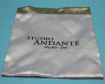 Customized Small White Satin Drawstring Bag For Makeup Bag Printed Logo