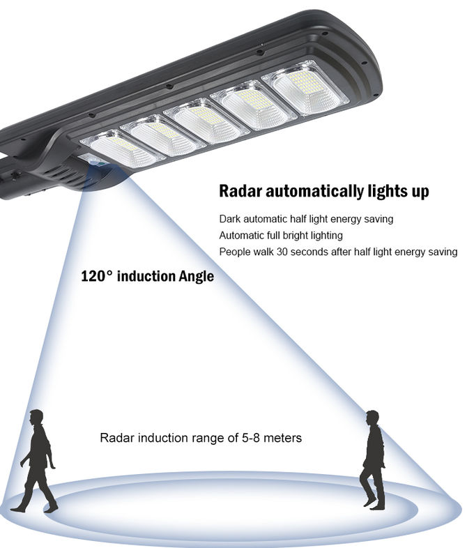 7000K 60 W 90 W 120 W Solar Garden Street Light 90° Beam Angle