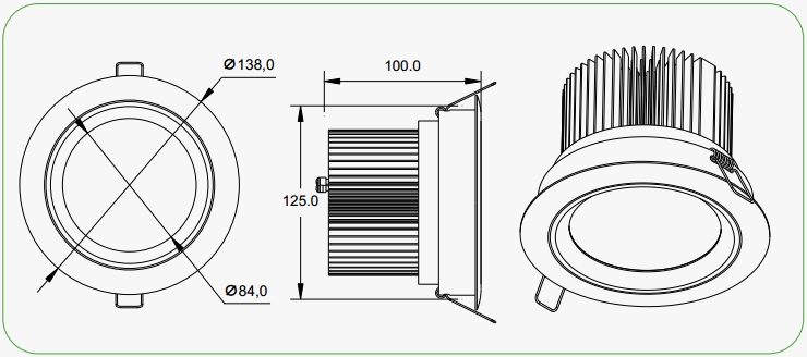 Easy Installation COB Led Downlight CRI 80 10w For Supermarket