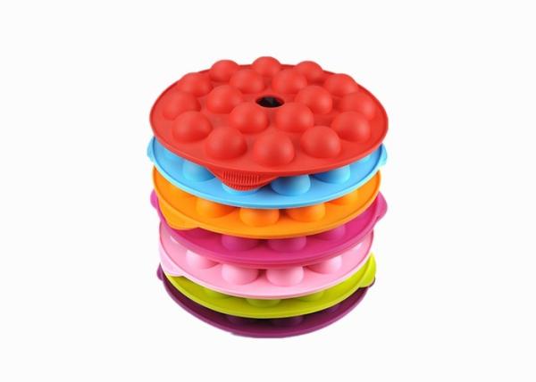 18 Balls Round Silicone Ice Trays Colorful Small Ice Hockey Mold With Logo