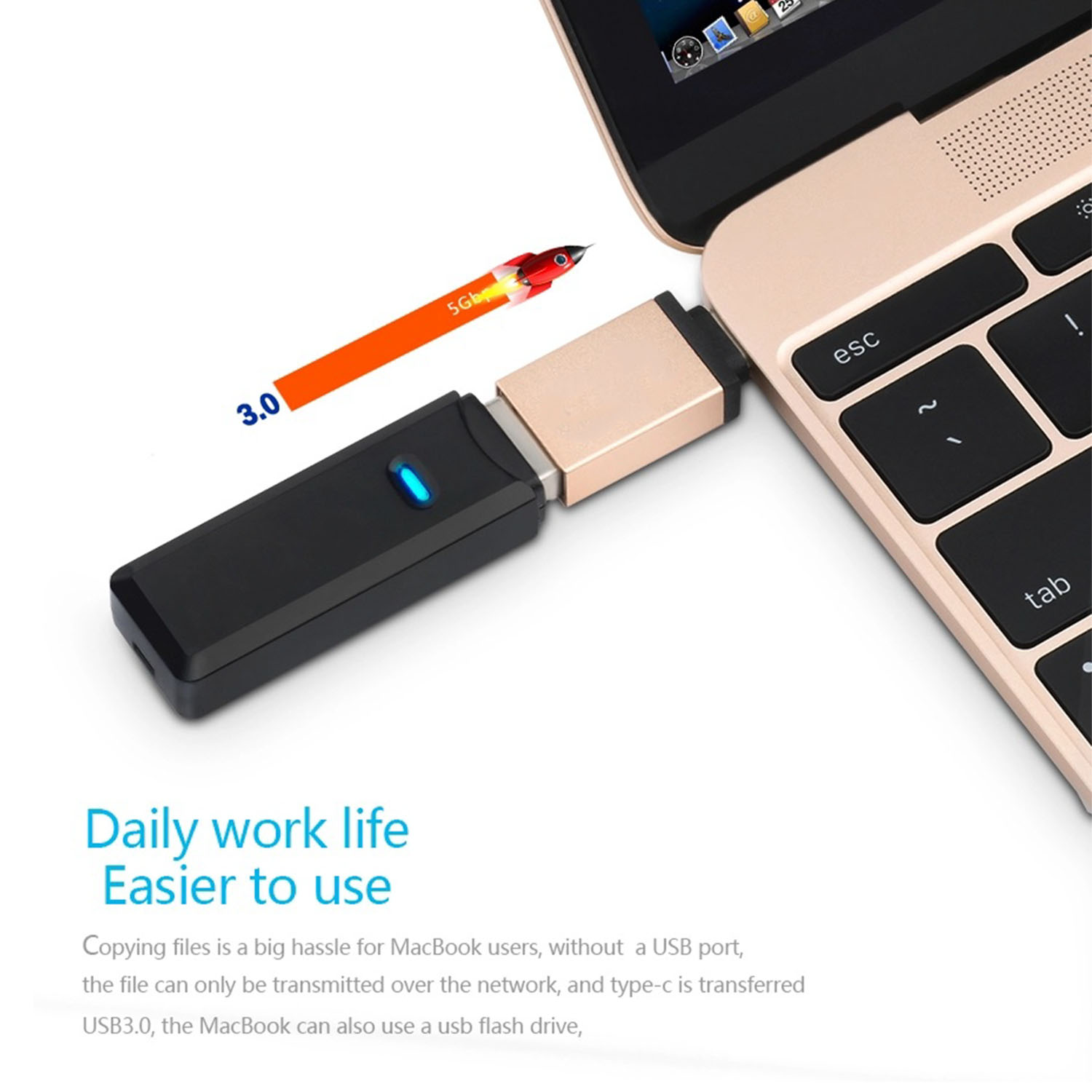 18w Quick Charge USB To Connector Type C Adapter