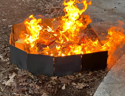 48in Square Fire Pit Ring High Carbon Steel Portable Collapsible Design Square Insert