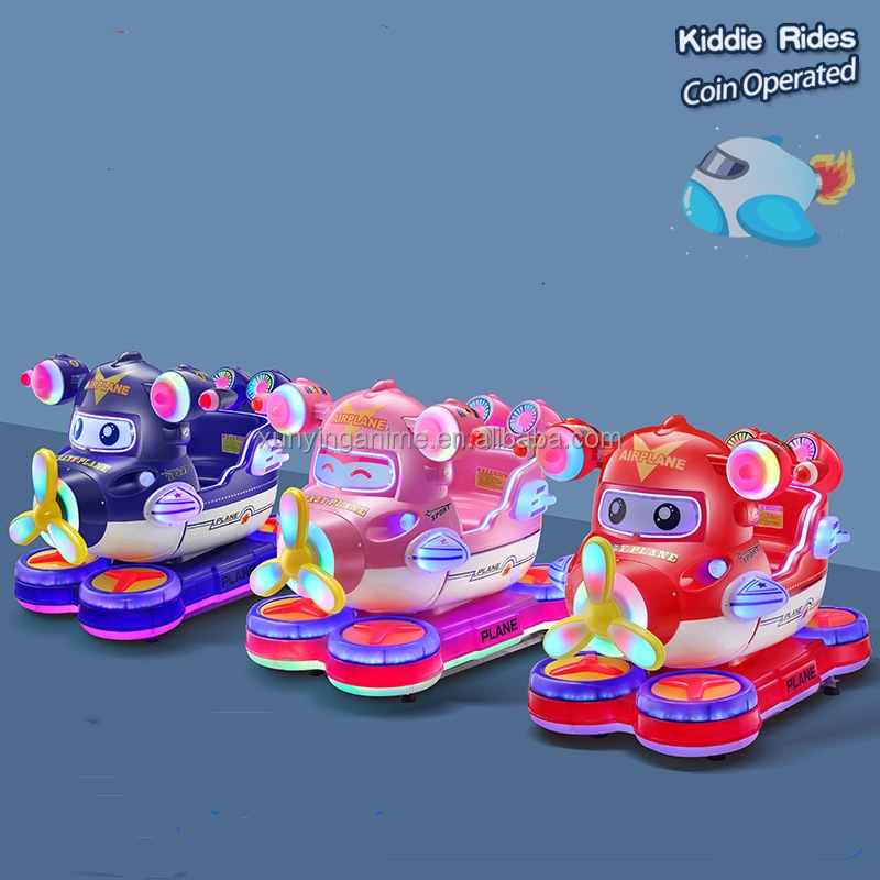Metal Acrylic Plastic Coin Operated Kiddie Rides Airplane Machine Helicopter Kiddie Ride
