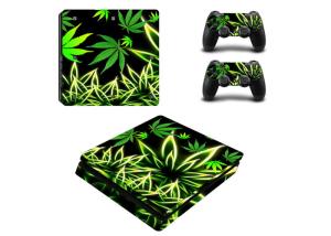 Wholesale Novelty 420 Lifestyles Ps4 Slim Game Machine Sticker Hemp Leaf Series from china suppliers