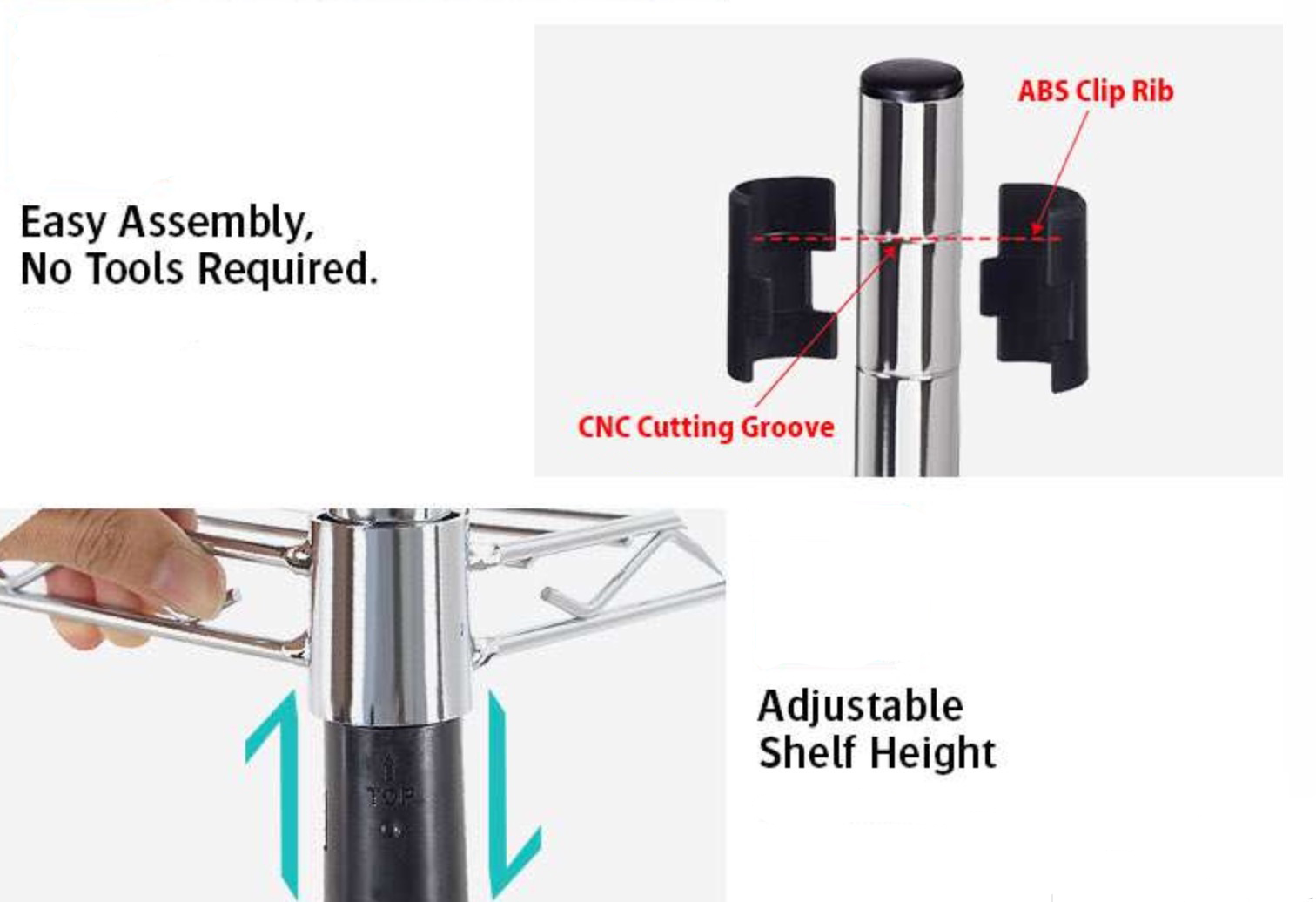 no tools assembly wire shelving