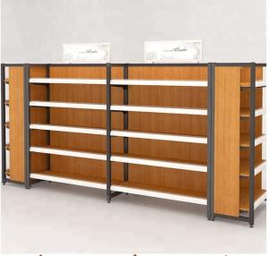 Wholesale Wood Retail Store Display Fixtures Wooden Gondola Shelving Unit For Cosmetics from china suppliers