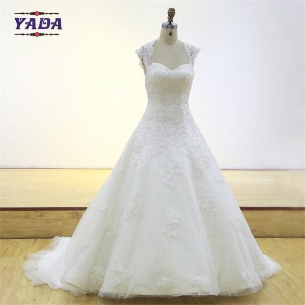 Latest elegant v-neck backless embroidery mullet luxury dress vintage lace