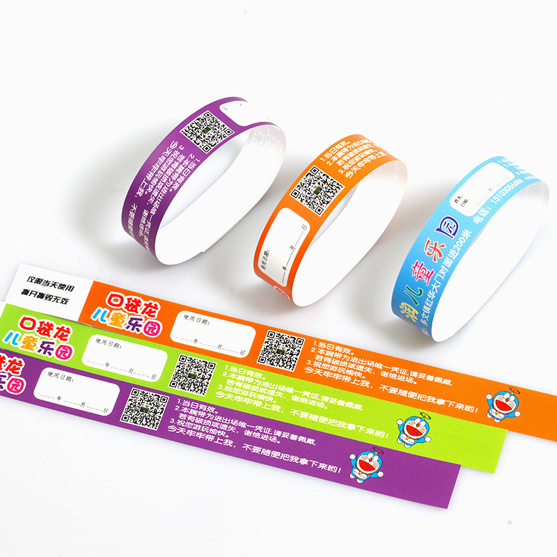 Custom Event PP Synthetic Paper Wristband Party Park Pool Logo Printed Waterproof Entry Admission Wrist Bands