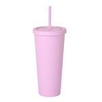 Lightweight Candy Color Skinny 22 Oz Plastic Tumbler Clear Double Wall Acrylic
