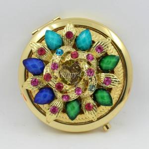 Wholesale Shinny Gifts Ladies Favor Wedding Gifts Gold Plating Cosmetic Mirror Portable Mirror from china suppliers