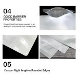 Silver Food Grade Autoclave Vacuum Heat Sealable Plain Aluminum Foil Mylar Bag