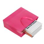 Art paper material glossy laminated striped paper bag mini bags with ribbon rope