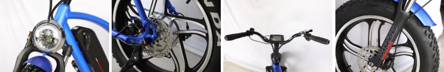 20 Inch All-in-one Wheel Fat Tire Electric Bike Front Suspension 73 Style 48V 1000W Electric City Bike Electric Fat Bike