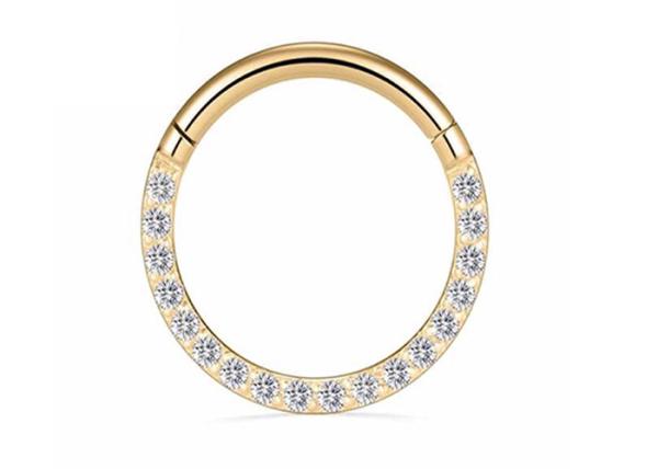 Dia 9mm 11mm 18k Gold Nose Stud , Nose Ring Piercing With 0.14ct Natural