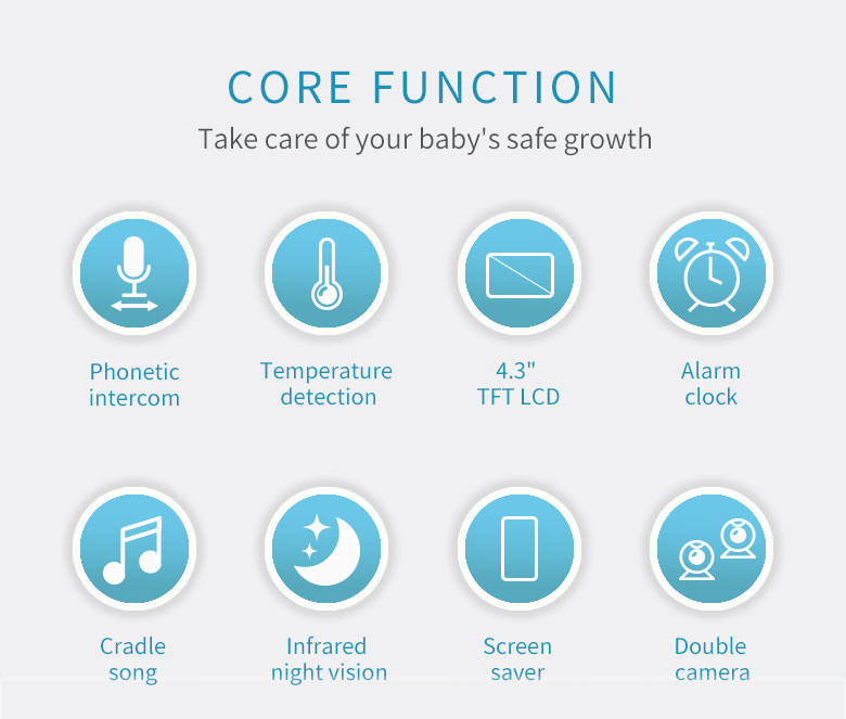 4.3 Inch Smart 720P Baby Monitor Support Mic VOX Pet Home Video Camera