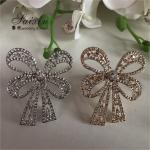Bowknot Shape Rhinestone Braided Napkin Rings Set Of 12 8 6 4 Wedding Party
