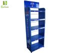 Blue Shop Metal Retail Display Stands , Metal Adjustable Display Shelves