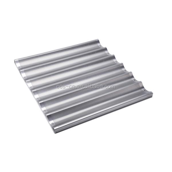 4 slotted aluminum french bread baking pan baguette baking tray for bar or bakery or restaurant