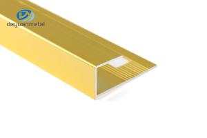 Wholesale CQM Aluminium Floor Edge Trim Strip , T6 Aluminium Brushed Gold from china suppliers