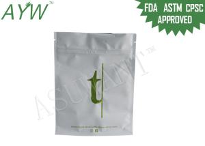 Wholesale Loose Tea Glossy White Flat Bottom Bags Quad Sealing 250g / 500g With Zip Lock from china suppliers