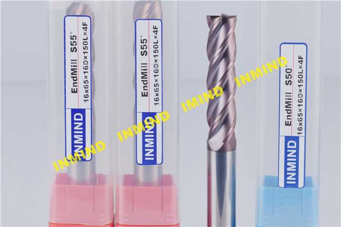 TiSiN Coating 2 Flute / 4 Flute CNC End Mill with 16 mm Diameter 65mm Cutting Length
