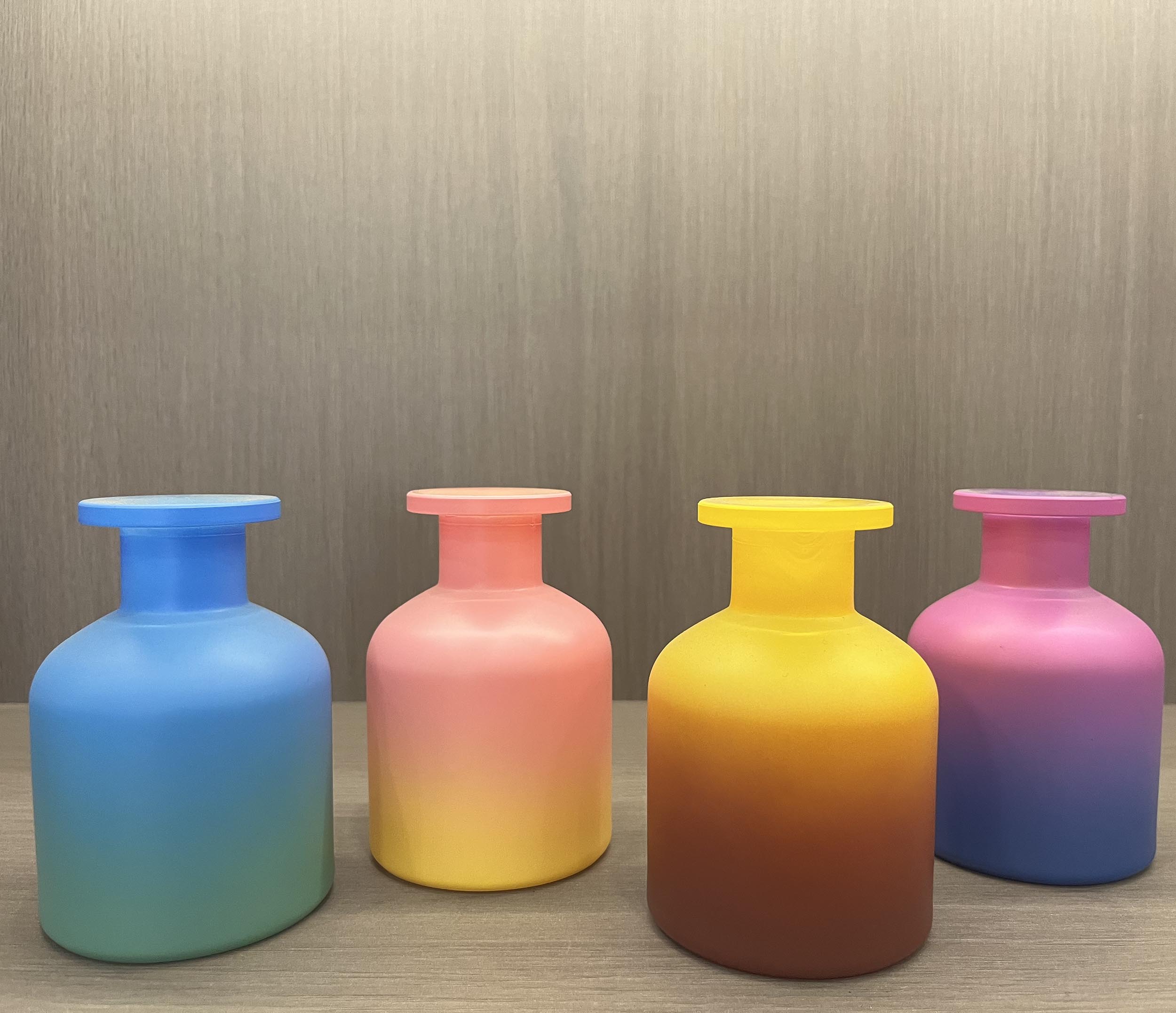 50ml 100ml Black Frosted Glass Essential Oils Diffuser Simple Round Reed Diffuser Bottle