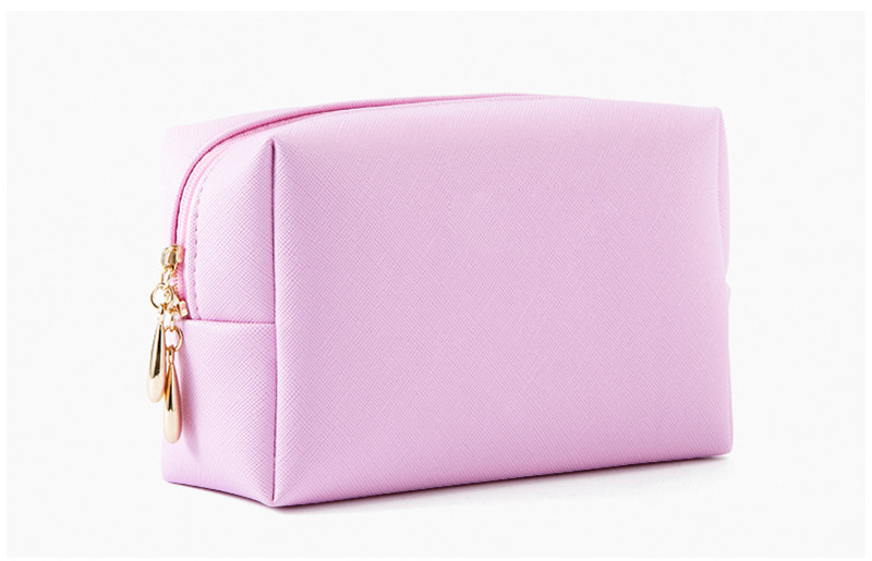 Saffiano PU Leather Travel Cosmetic Pouch For Women