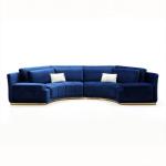 Upholstered Titanium Blue Velvet Sectional Living Room 0.7m Leather Corner Sofa