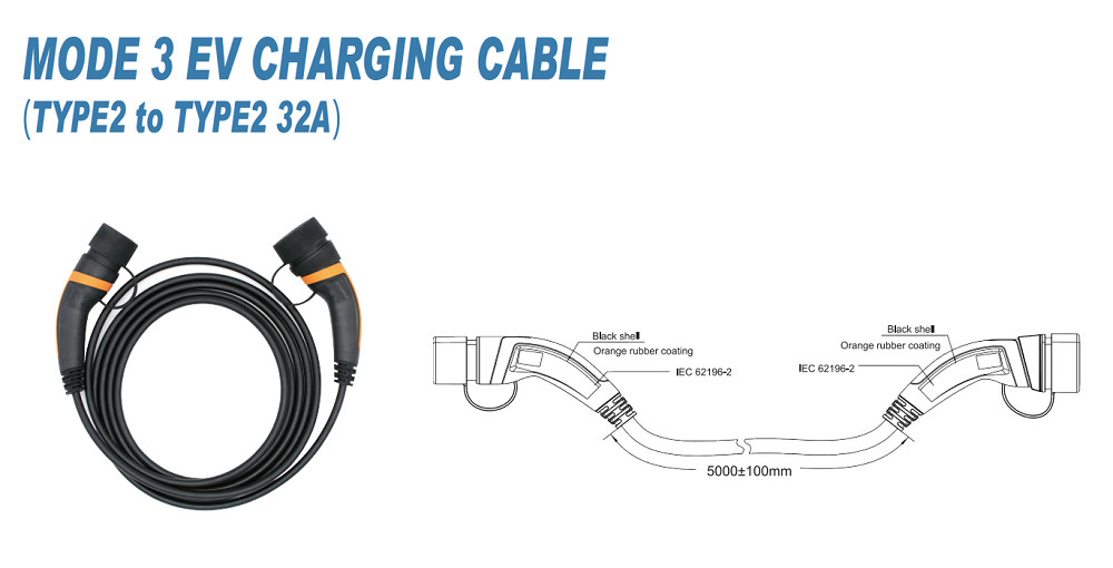 Spiral Car Charging IP55 16A Male To Female Connector