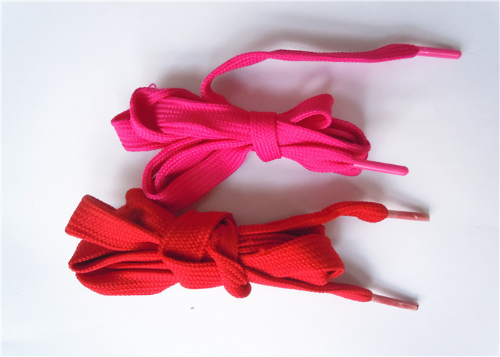 Long Polyester Colored Elastic Shoe Laces , Waxed Shoe Laces Flat