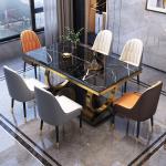 Durable Stainless Steel Marble Dining Table For Lasting Luxury