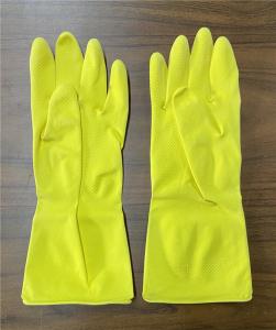 Wholesale M 45g Tensile Yellow Household Gloves Cotton Spray Flocklined from china suppliers