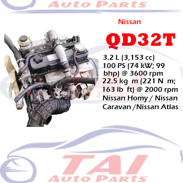 Japanese QD32 Turbo Nissan Engine Parts Diesel Engine With Gearbox For Nissan Cabstar
